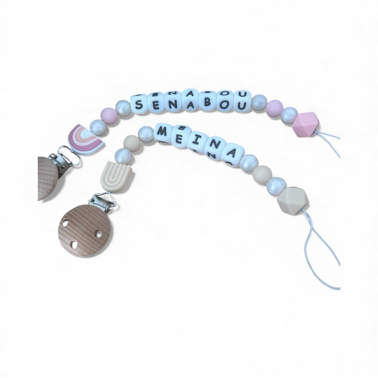 Attache-tétine personnalisée pour fille – Silicone alimentaire