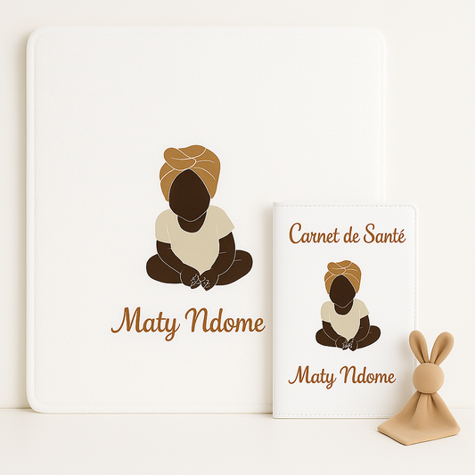 Coffret protège carnet de santé et couverture personnalisés- Version fille