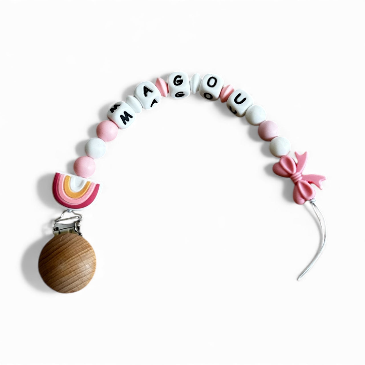 Attache-tétine personnalisée pour fille – Silicone alimentaire