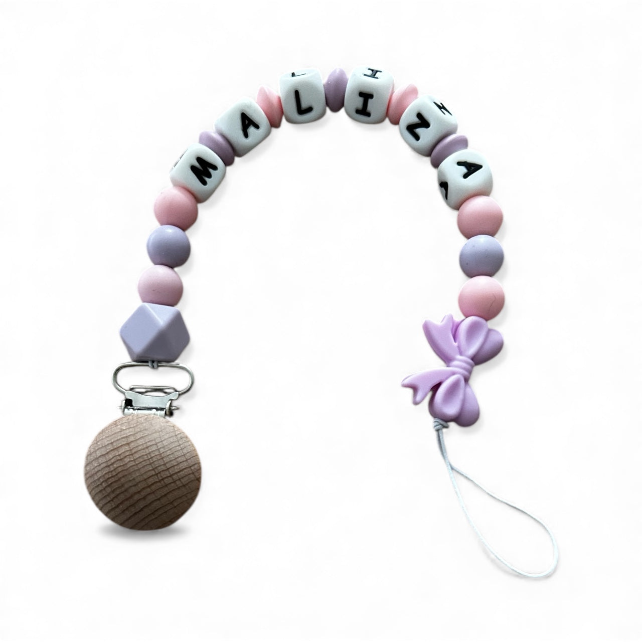 Attache-tétine personnalisée pour fille – Silicone alimentaire