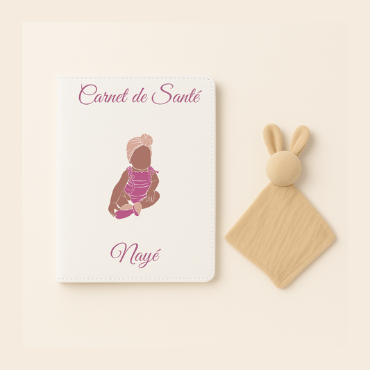 Protège carnet de santé personnalisé fille